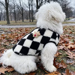 dog soft plaid jacket, dog soft jacket, dog jacket with snap buttons, dog winter vest