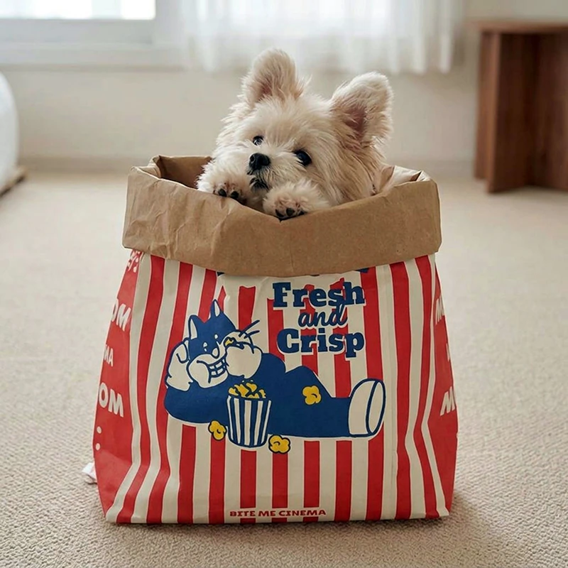 Kraft Paper Popcorn Bag Dog Toy